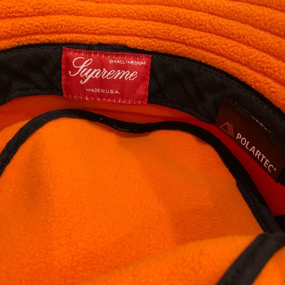 Supreme orange polartec crusher bucket. Fleece used. Size medium/large - Picture 3 of 5